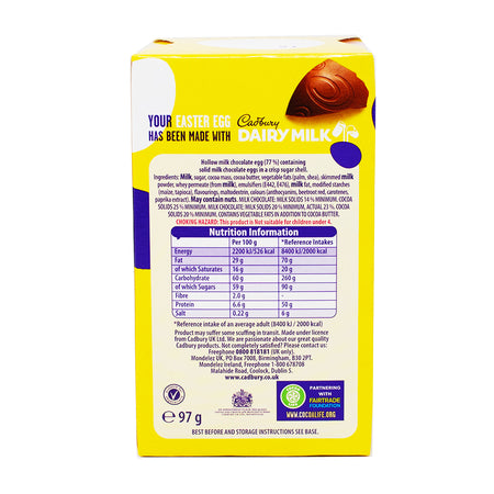 Cadbury Mini Eggs Easter Egg (UK) 97g - 12 Pack  Nutrition Facts Ingredients
