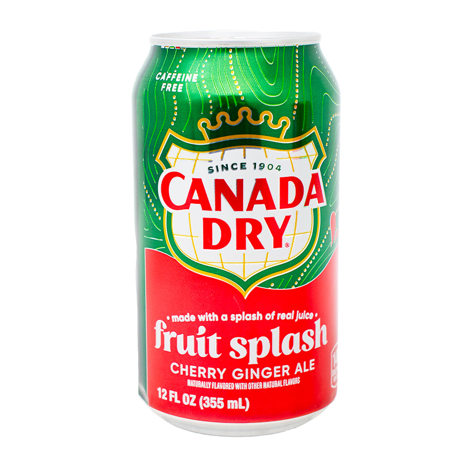 Canada Dry Fruit Splash Cherry Ginger Ale Soda 355mL - 12 Pack