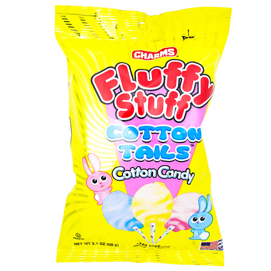 Charms Fluffy Stuff Cotton Tails Cotton Candy 2.1oz - 24 Pack