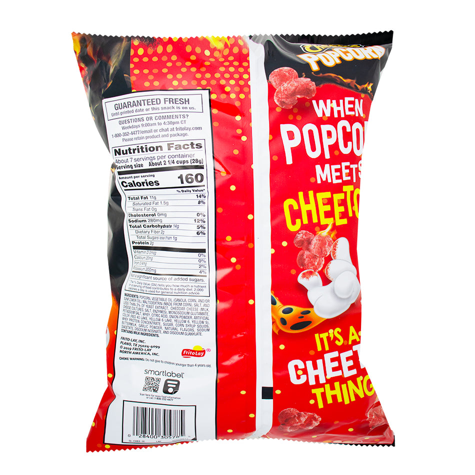 Cheetos Popcorn Flamin' Hot 184g - 1 Bag  Nutrition Facts Ingredients