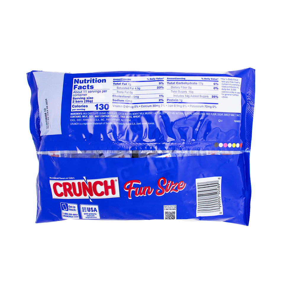 Crunch Fun Size Bars 10 oz - 1 Pack  Nutrition Facts Ingredients