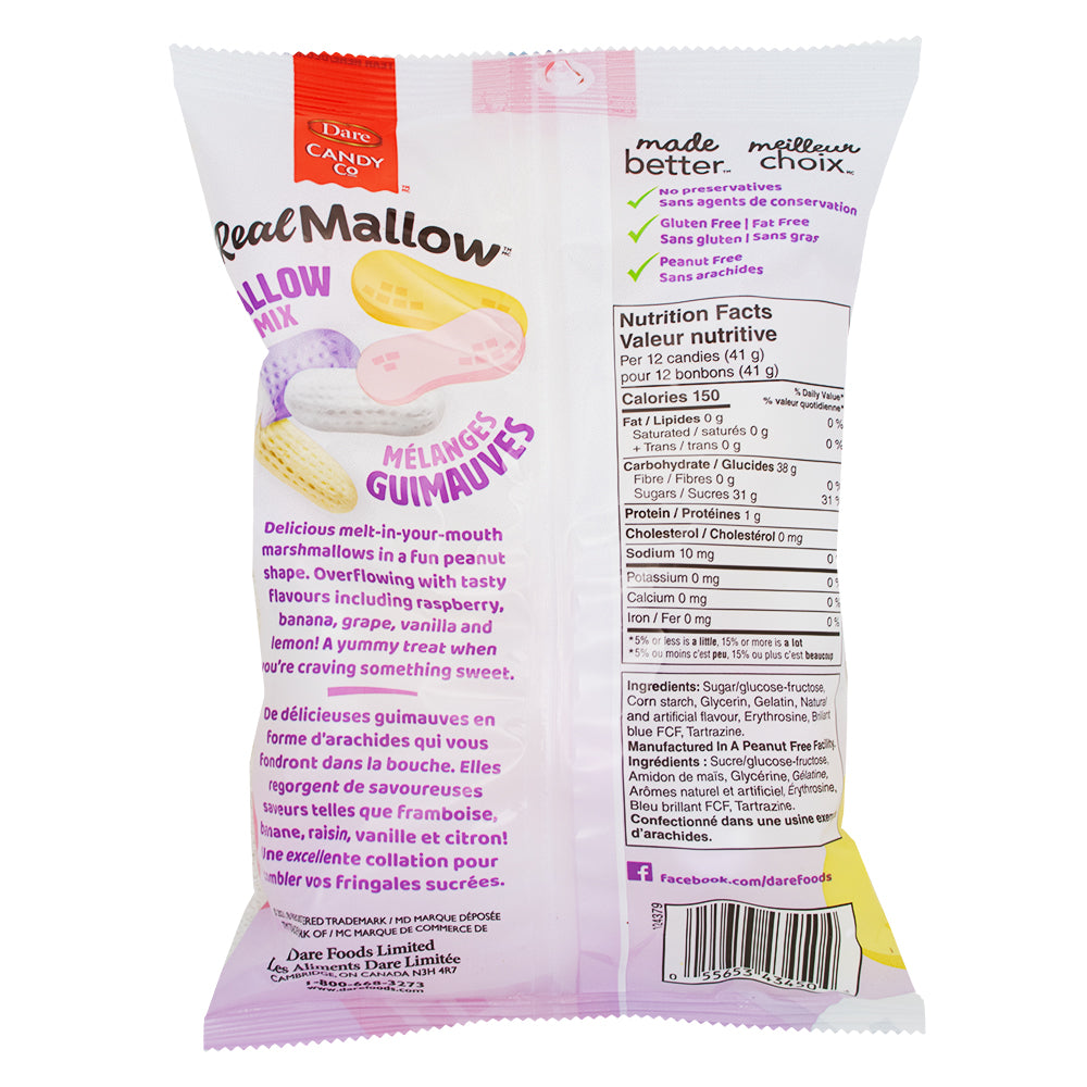 Dare Real Mallow Marshmallow Mix 170g - 12 Pack  Nutrition Facts Ingredients