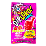 Dip Loko Strawberry Lollipop with Popping Candy .39oz - 24 Pack