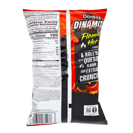 Doritos Dinamita Flamin Hot Queso 10.75oz - 1 Bag  Nutrition Facts Ingredients