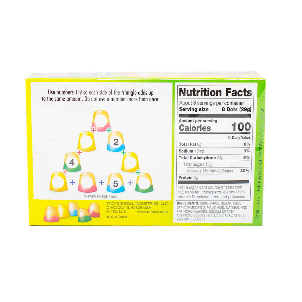 Dots Assorted Lemonade Theatre Pack - 6.5 oz - 12 Pack  Nutrition Facts Ingredients