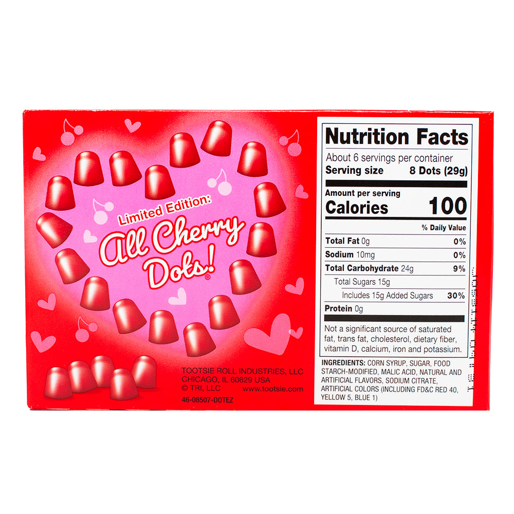 Dots Valentine Theatre Pack 6oz - 12 Pack Nutrition Facts Ingredients