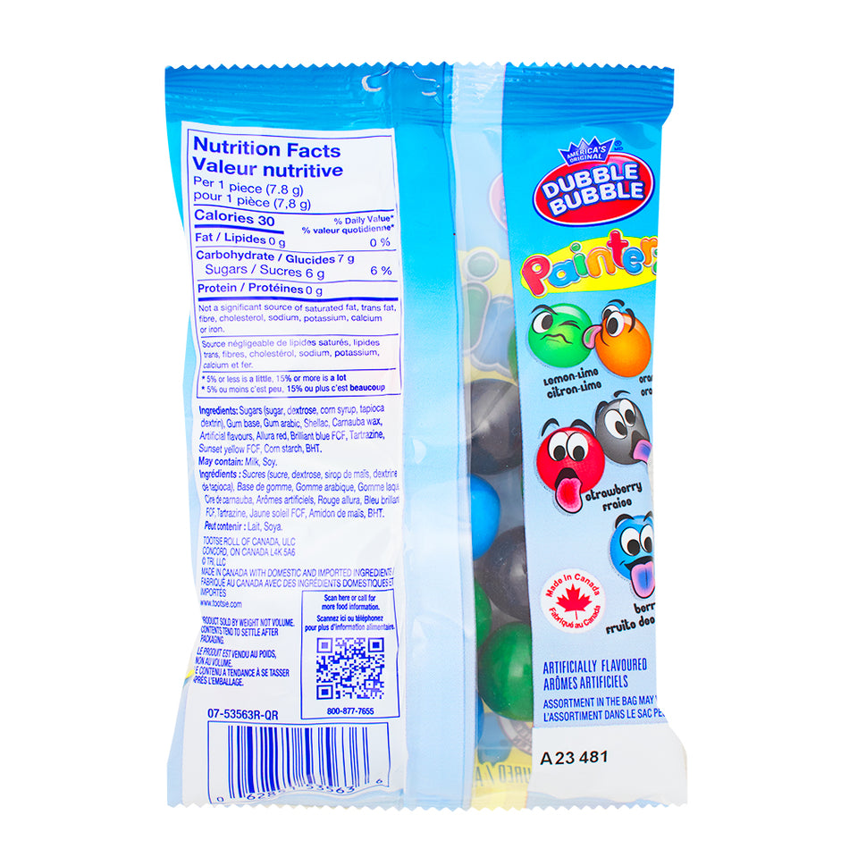 Dubble Bubble Tongue Painterz Gumballs 113g - 36 Pack  Nutrition Facts Ingredients