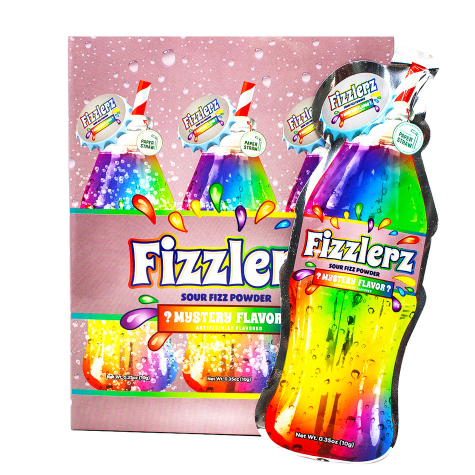 Fizzlers Sour Fizzy Powder Candy Mystery Flavour 0.35oz - 48 Pack