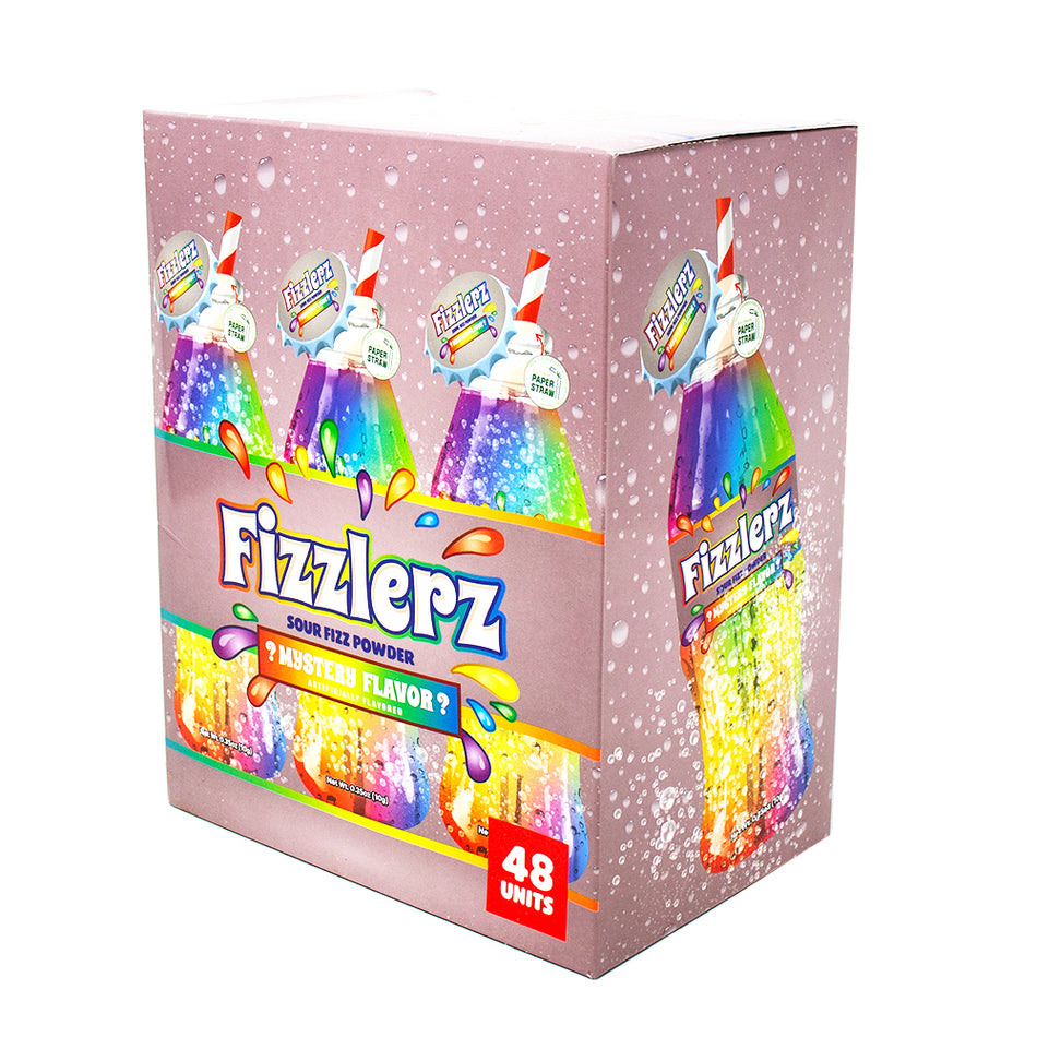 Fizzlers Sour Fizzy Powder Candy Mystery Flavour 0.35oz - 48 Pack
