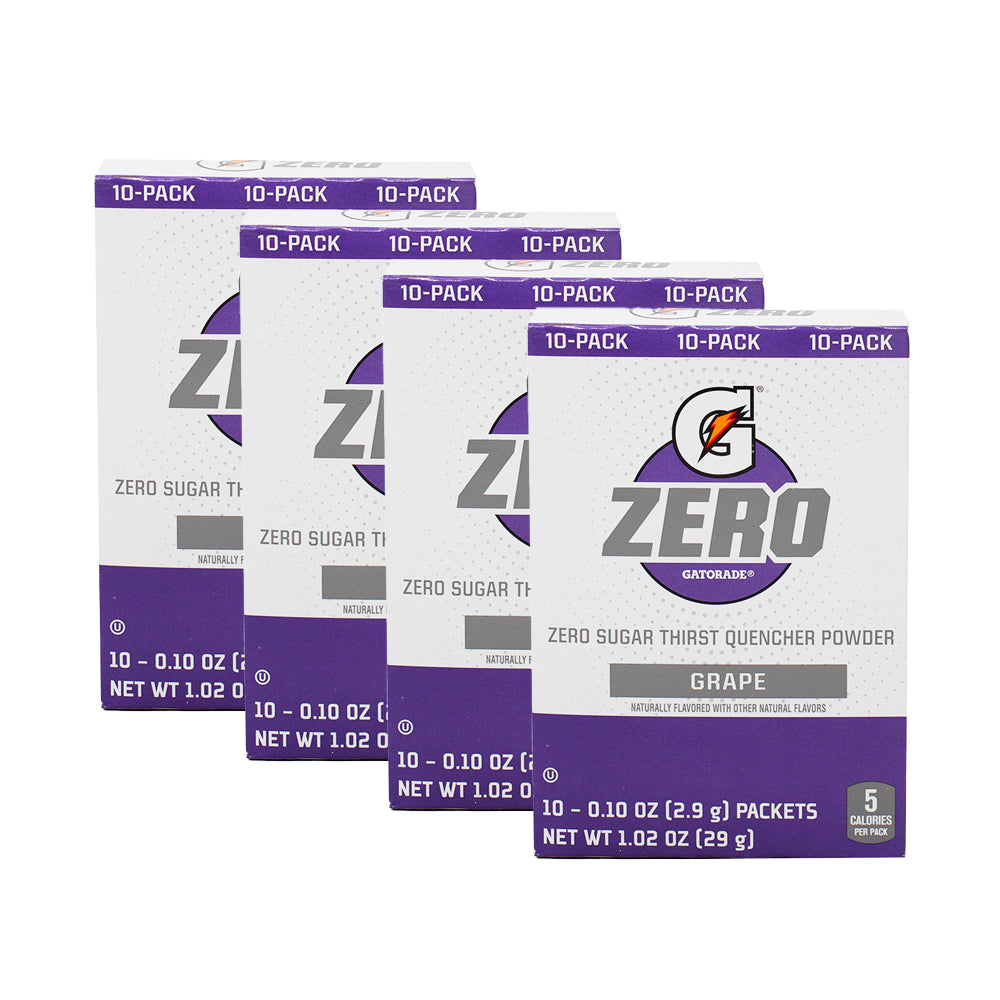 Gatorade Zero Sugar Powder Grape 10pk 29g - 4 Pack