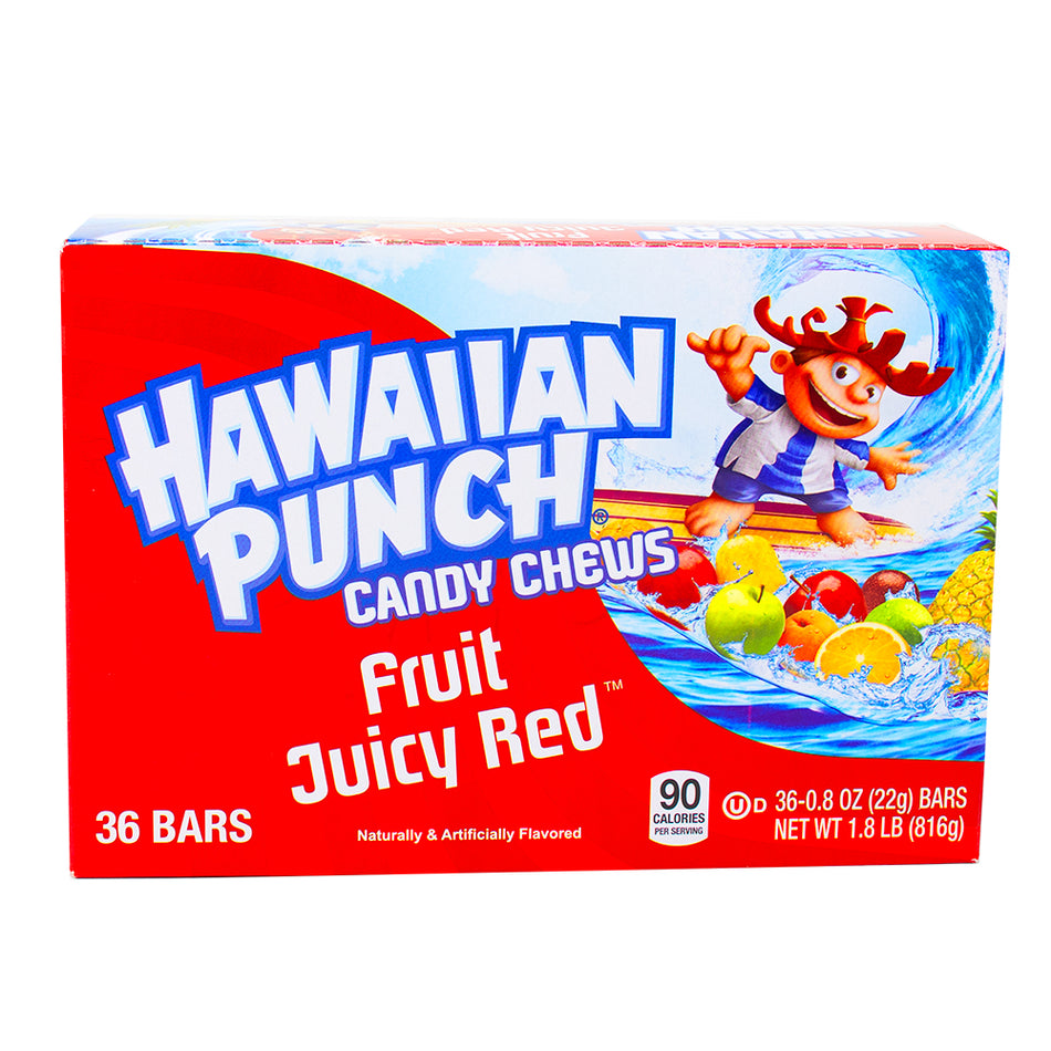 Hawaiian Punch Chew Bars Fruit Juicy Red .8oz - 36 Pack