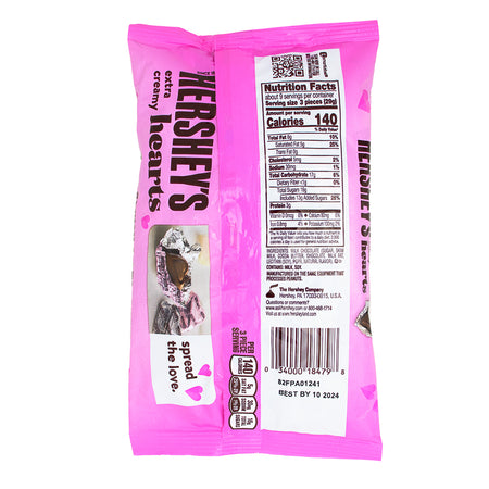 Hershey's Extra Creamy Hearts 9.2oz - 1 Bag  Nutrition Facts Ingredients - - Hersheys Chocolate - Candy Store - Valentines Day - Valentines Day Chocolate