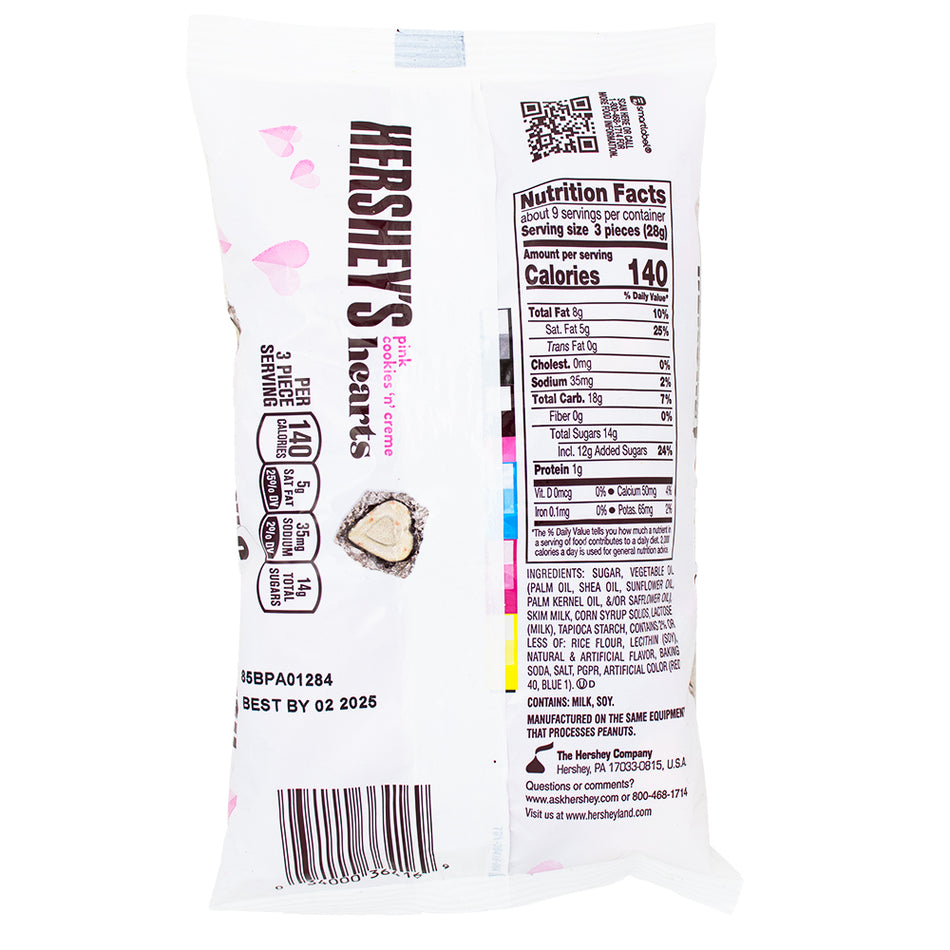 Hershey's Pink Cookies 'n' Creme 8.8oz - 1 Bag Nutrition Facts Ingredients - Hershey's - Hershey's Chocolate - Hersheys Chocolate - Candy Store - Valentines Day - Valentines Day Chocolate