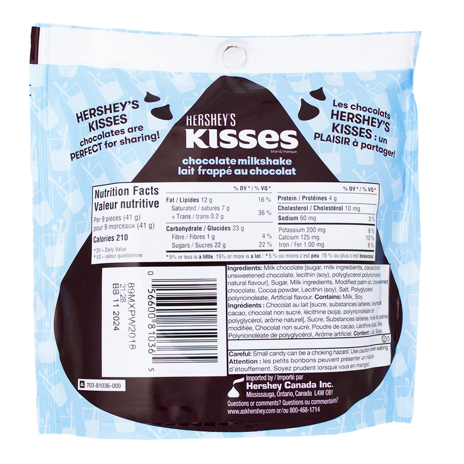 Hershey's Kisses Chocolate Milkshake 180g - 21 Pack  Nutrition Facts Ingredients