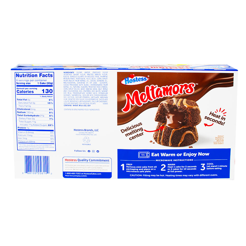 Hostess Meltamors Double Chocolate 264g (8 Cakes) - 1 BoxHostess Meltamors Double Chocolate 264g (8 Cakes) - 1 Box  Nutrition Facts Ingredients