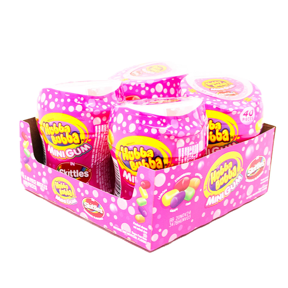 Hubba Bubba Skittles Mini Gum Bottle 40 Pieces - 4 Pack