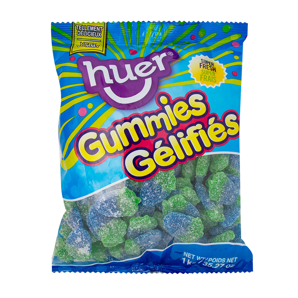 Huer Sour Blue Raspberries Gummy Candy 1kg - 1 Bag