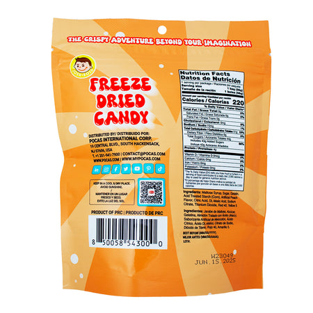 Josh Bosh Freeze Dried Candy Peach Rings 1.95oz - 24 Pack  Nutrition Facts Ingredients