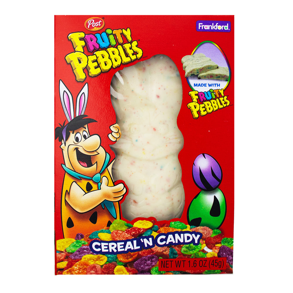 Fruity Pebbles White Chocolate Easter Bunny 1.6oz - 18 Pack