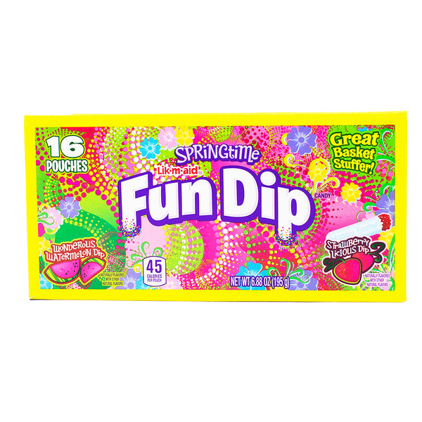 Fun Dip Springtime Watermelon/Strawberry 16 Pouches - 1BoxFun Dip Springtime Watermelon/Strawberry 16 Pouches - 1Box