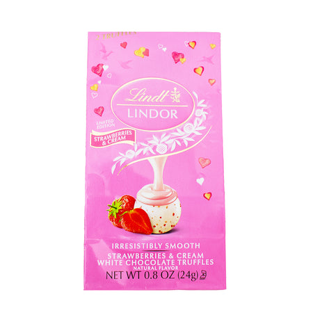 Lindor Valentine Strawberries and Cream Mini Bag .8oz - 24 Pack