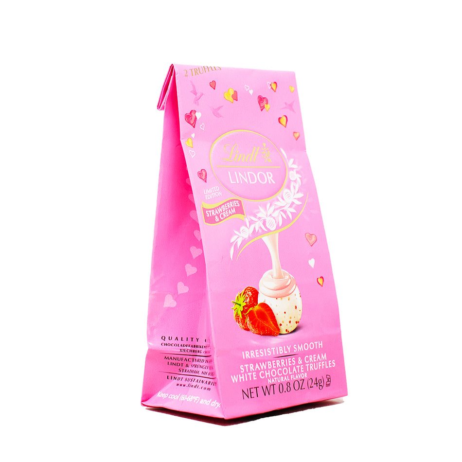 Lindor Valentine Strawberries and Cream Mini Bag .8oz - 24 Pack