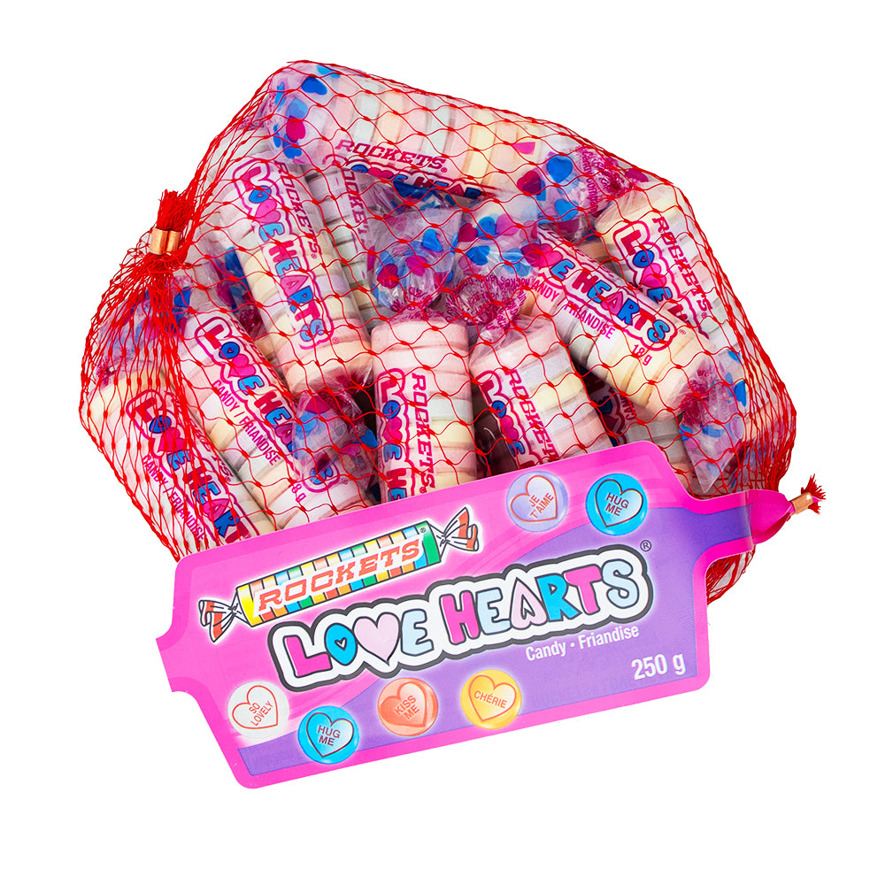 Rockets Love Hearts Net 250g - 24 Pack - Retro Candy - Valentine's Day - Candy Store - Wholesale Candy - Rockets - Rockets Candy