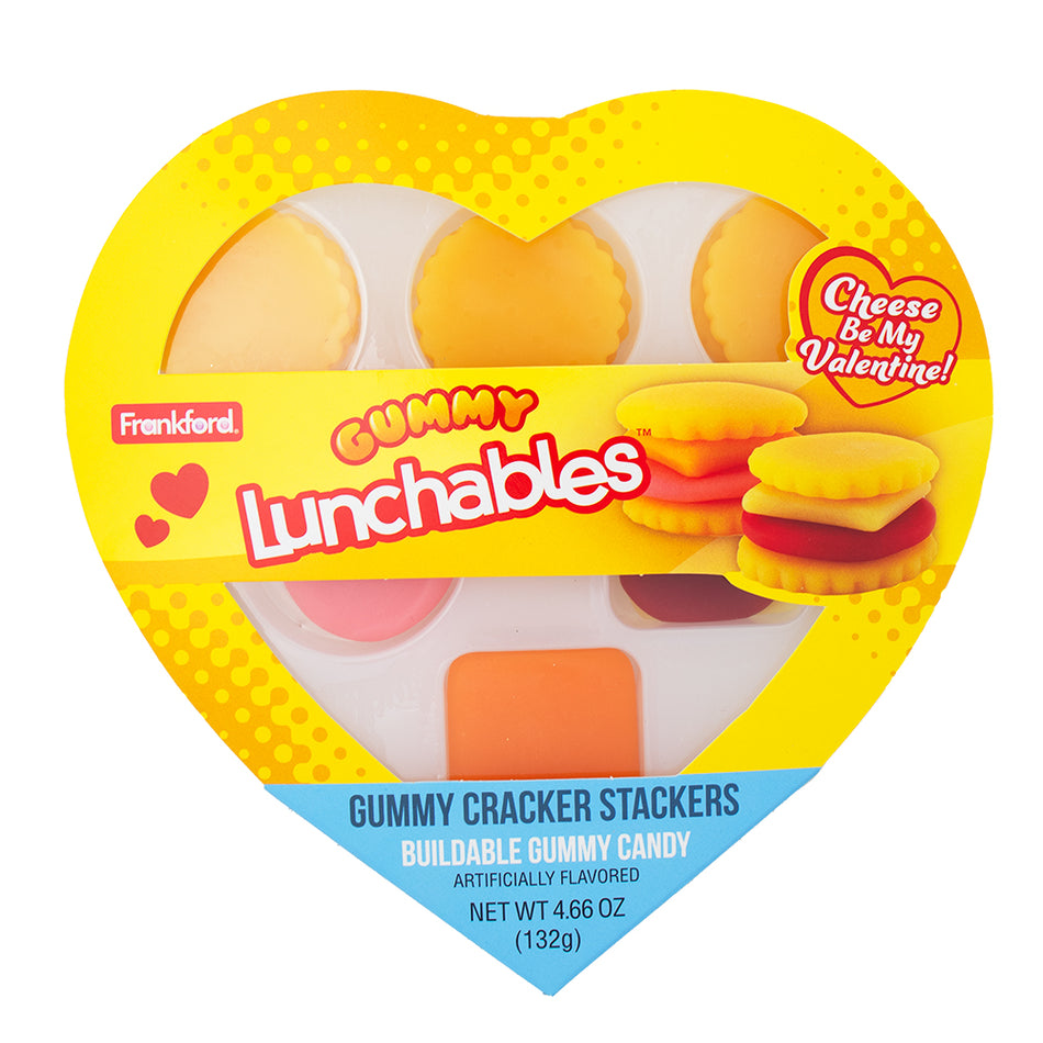 Kraft Lunchables Cracker Stackers Heart Gift Box 4.66oz -ore  6 Pack - Gummies - Candy Store - Valentine's Day - Impulse Buy - Lunchables - Gummy Lunchables