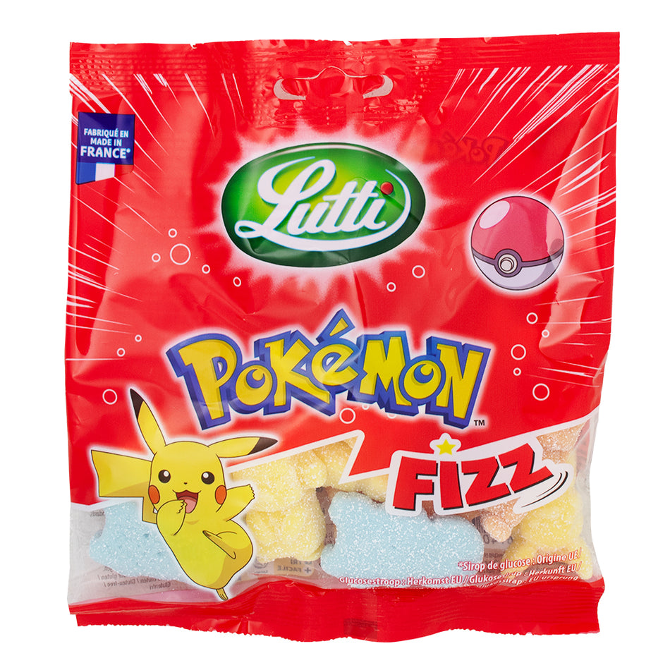 Lutti Pokemon Fizz (UK) 100g - 16 Pack - Lutti Candy - French Candy - Lutti Pokemon Fizz
