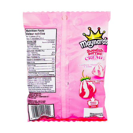 Maynards Swedish Berries & Creme 154g - 12 Pack Nutrition Facts Ingredients