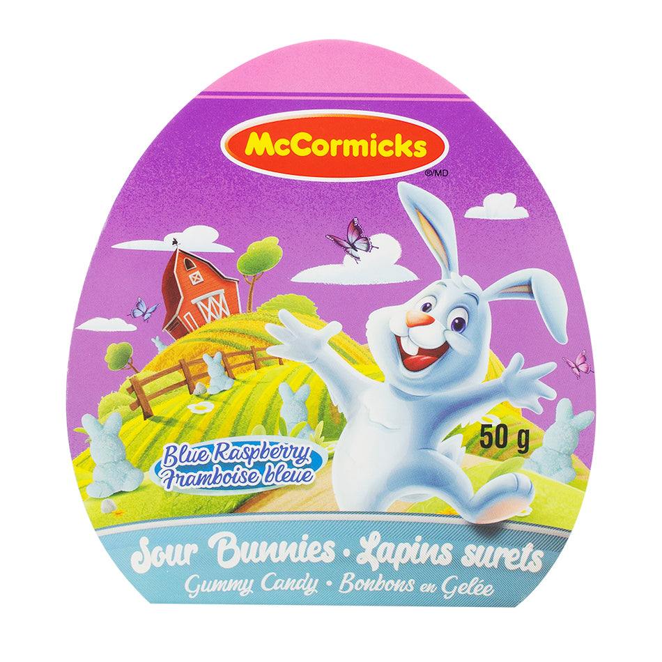McCormicks Sour Gummy Bunny Eggs 50g - 24 Pack