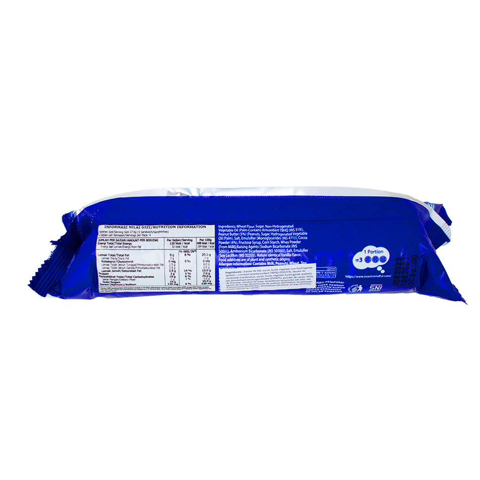 Oreo Peanut Butter & Chocolate (Indonesia) 119.6g - 24 Pack  Nutrition Facts Ingredients
