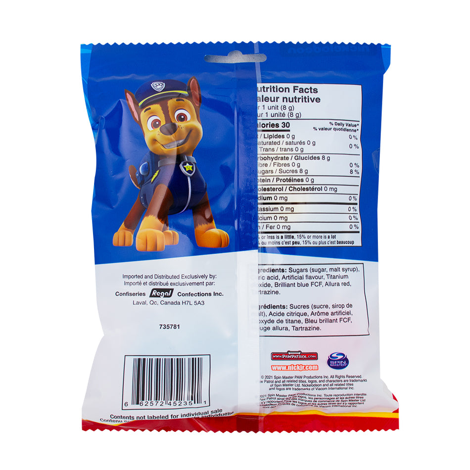 Paw Patrol Lollipops 15 Pieces 120g - 24 Pack  Nutrition Facts Ingredients