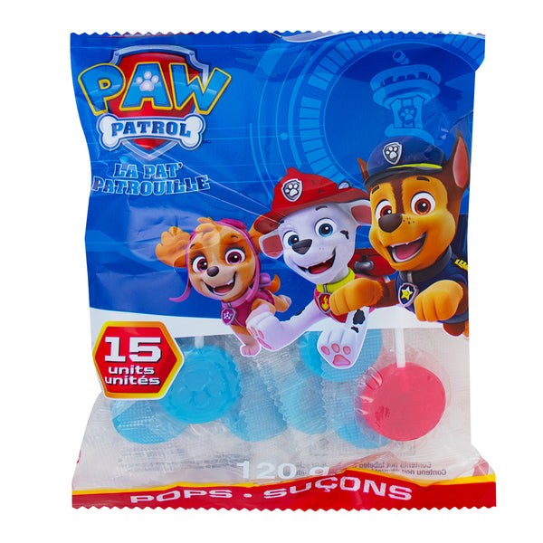 Paw Patrol Lollipops 15 Pieces 120g - 24 Pack