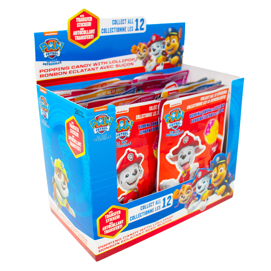 Paw Patrol Popping Candy with Lollipop Dipper 13.8g - 24 Pack
