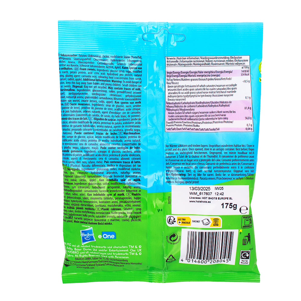 Peppa Pig Vegan Gummy Candy (UK) 175g - 20 Pack Nutrition Facts Ingredients - Gummies - British Candy - Gummy Candy - Peppa Pig - Candy Store