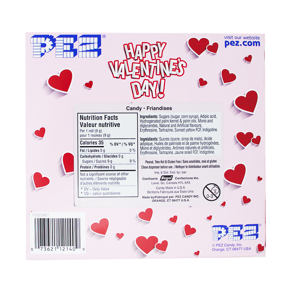 Pez Valentine's Day Twin Pack 49.3g - 1 Bag Nutrition Facts Ingredients