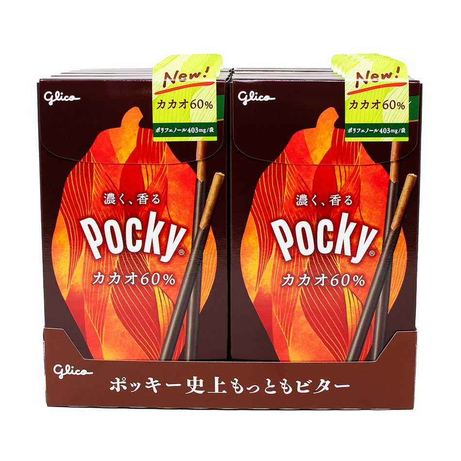 Pocky 60% Cocoa Dark Chocolate Biscuits (Japan) 60g - 10 Pack