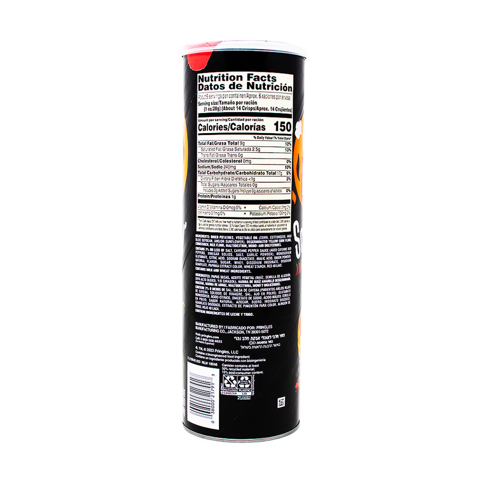 Pringles Scorchin' Xtreme Buffalo - 5.5oz  - 14 Pack  Nutrition Facts Ingredients