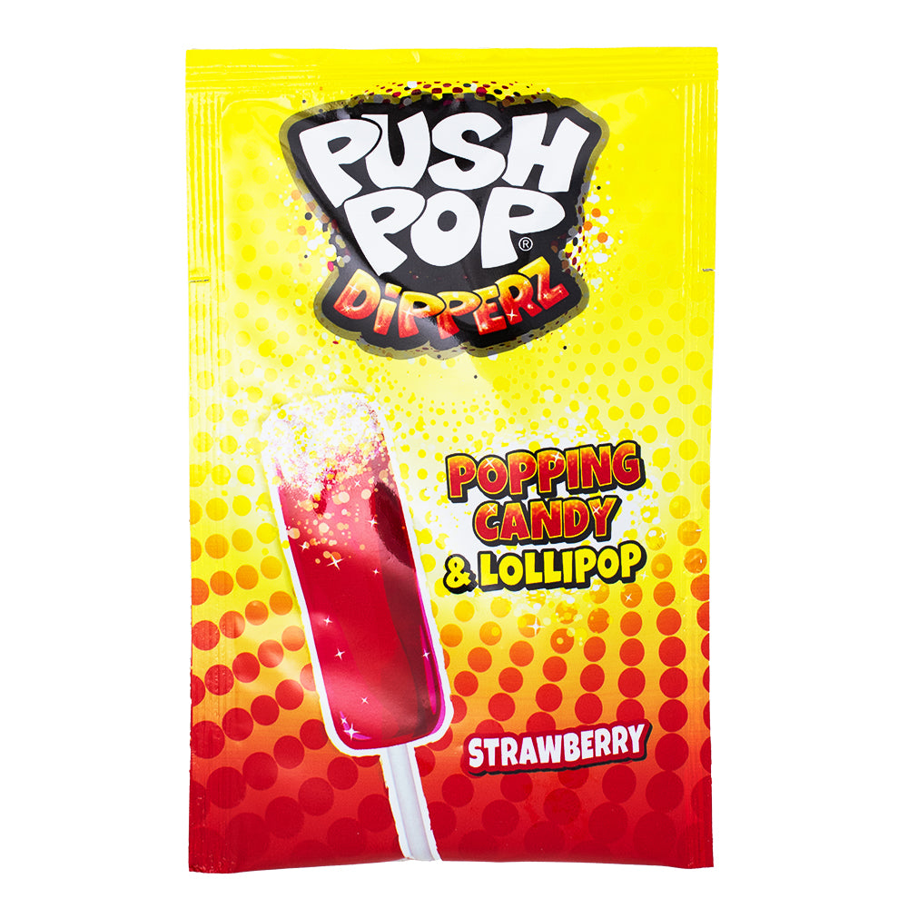 Push Pop Dipperz (UK) 12g - 48 Pack - British Candy - Lollipop - Popping Candy - Wholesale Candy - Candy Store - Bazooka Joe