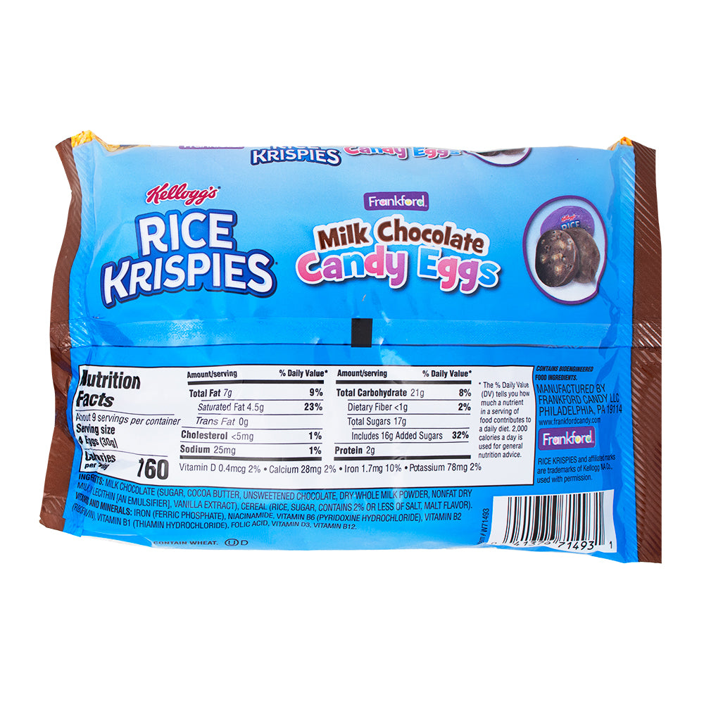 Rice Krispies Chocolate Easter Eggs 9oz - 12 Pack Nutrition Facts Ingredients