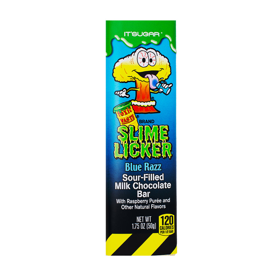 Toxic Waste Slime Licker Chocolate Bar Blue Razz 1.75oz - 24 Pack