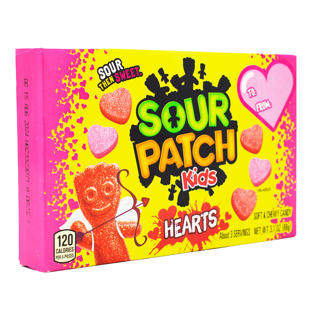 Sour Patch Kids Hearts Theatre Box - 3.1oz - 12 Pack - Chewy Candy - Sour Patch Kids - Candy Store - Valentine's Day - Sour Candy