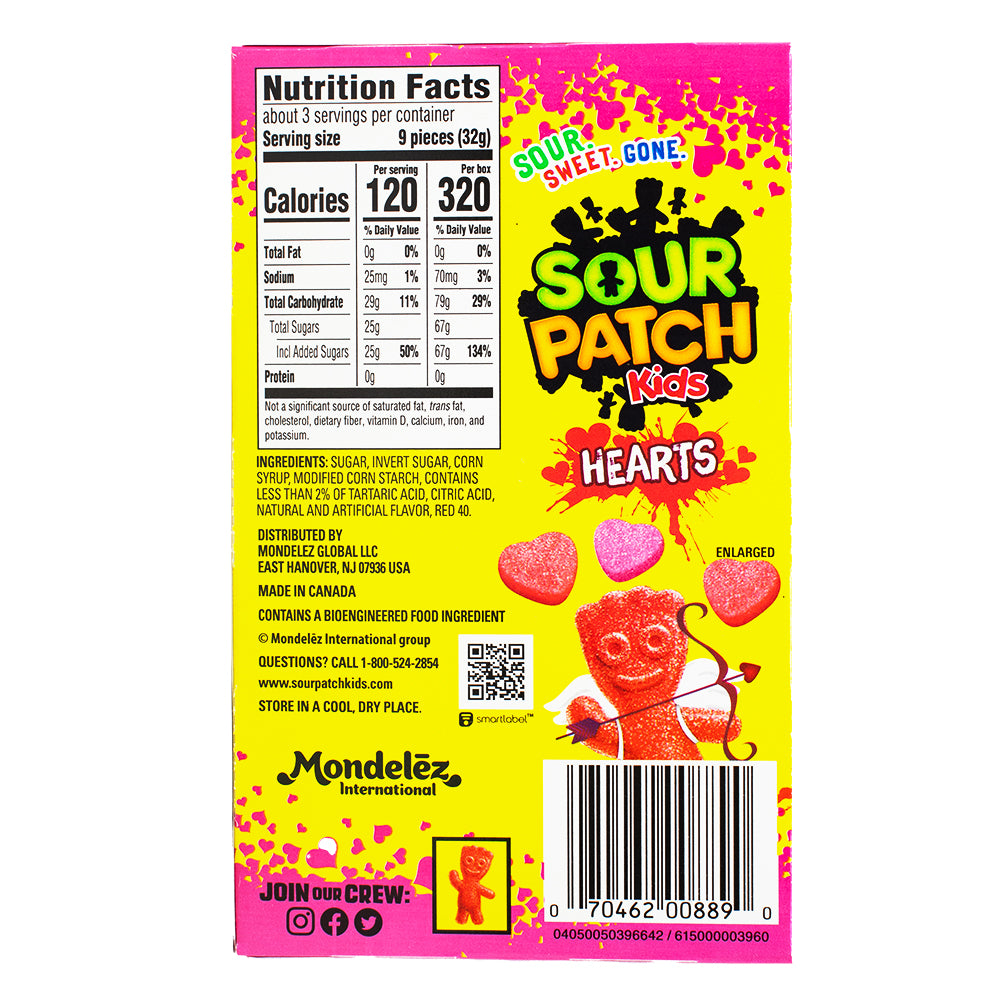 Sour Patch Kids Hearts Theatre Box - 3.1oz - 12 Pack Nutrition Facts Ingredients - Chewy Candy - Sour Patch Kids - Candy Store - Valentine's Day - Sour Candy