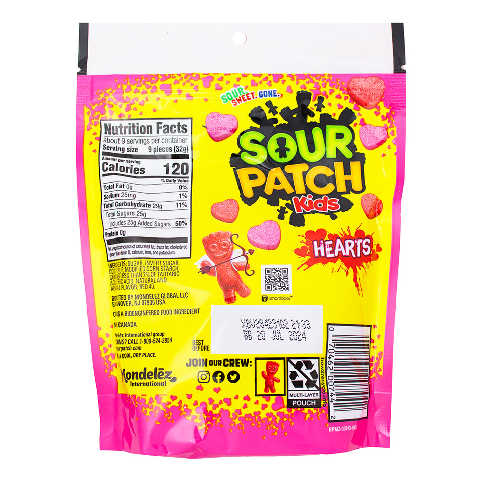 Sour Patch Kids Hearts Stand Up Bag 10oz - 6 PackSour Patch Kids Hearts Stand Up Bag 10oz - 6 Pack Nutrition Facts Ingredients
