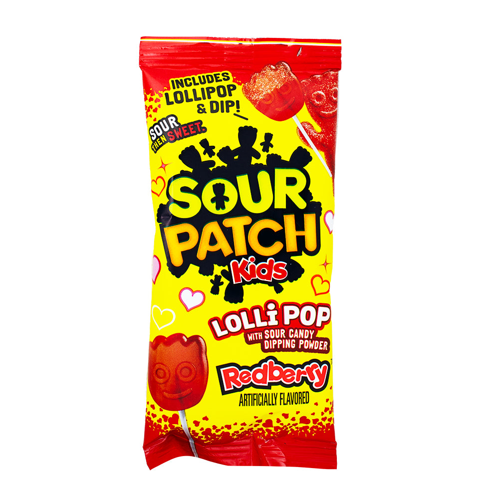 Sour Patch Kids Lollipop with Sour Dipping Powder 20 Pieces 10.58oz - 1 Bag - Lollipop - Sour Patch Kids - Valentines Day - Candy Store