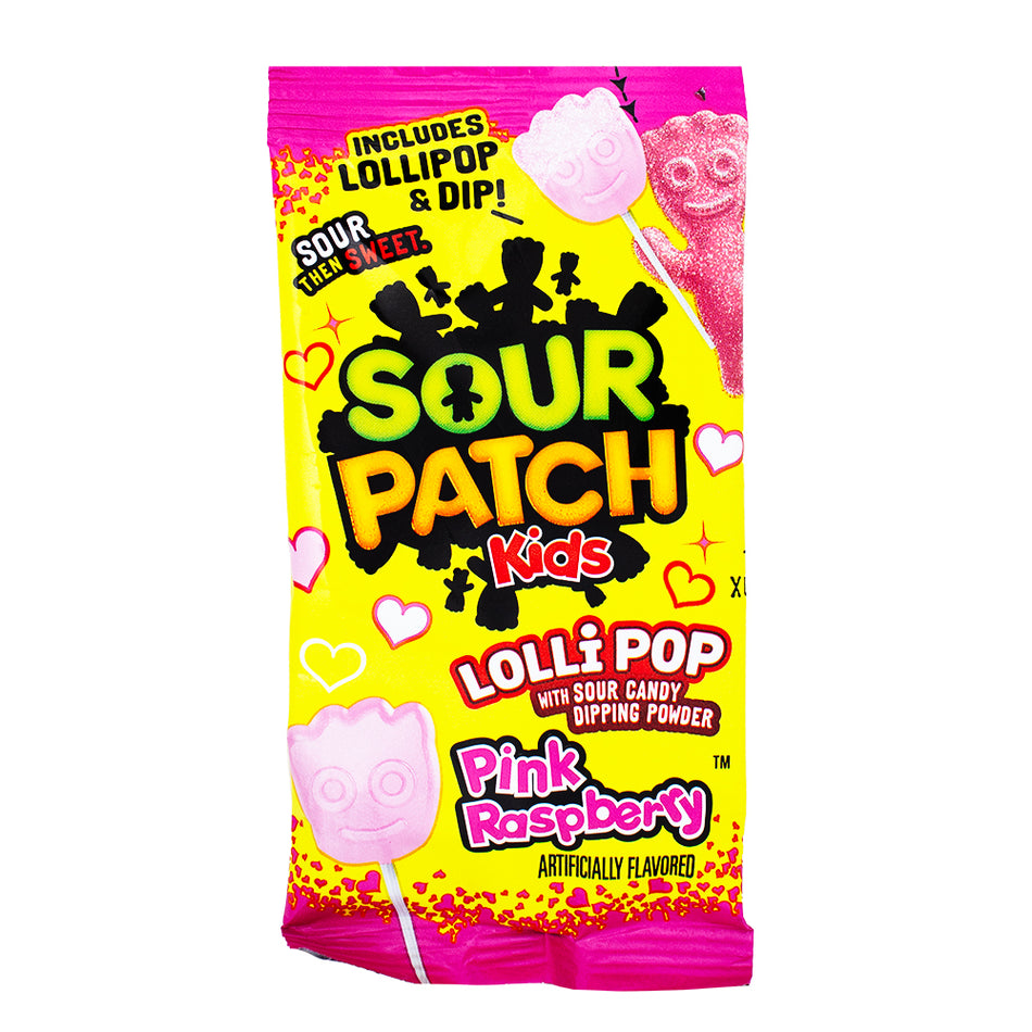 Sour Patch Kids Lollipop with Sour Dipping Powder 20 Pieces 10.58oz - 1 Bag - Lollipop - Sour Patch Kids - Valentines Day - Candy Store