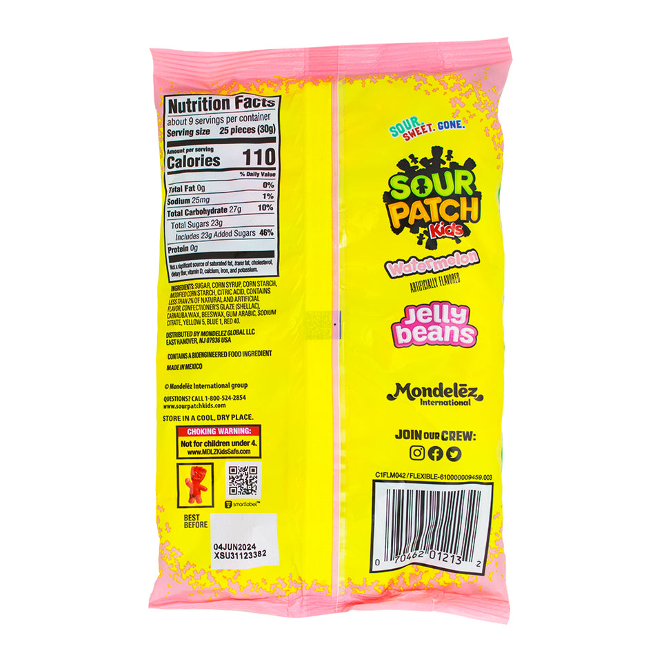 Sour Patch Kids Watermelon Jelly Beans 10oz - 24 Pack Nutrition Facts Ingredients