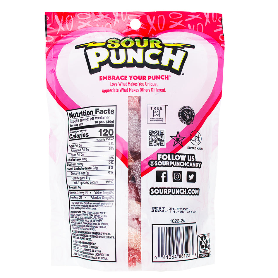 Sour Punch Bites Valentines Rad Reds - 9oz - 6 Pack Nutrition Facts Ingredients