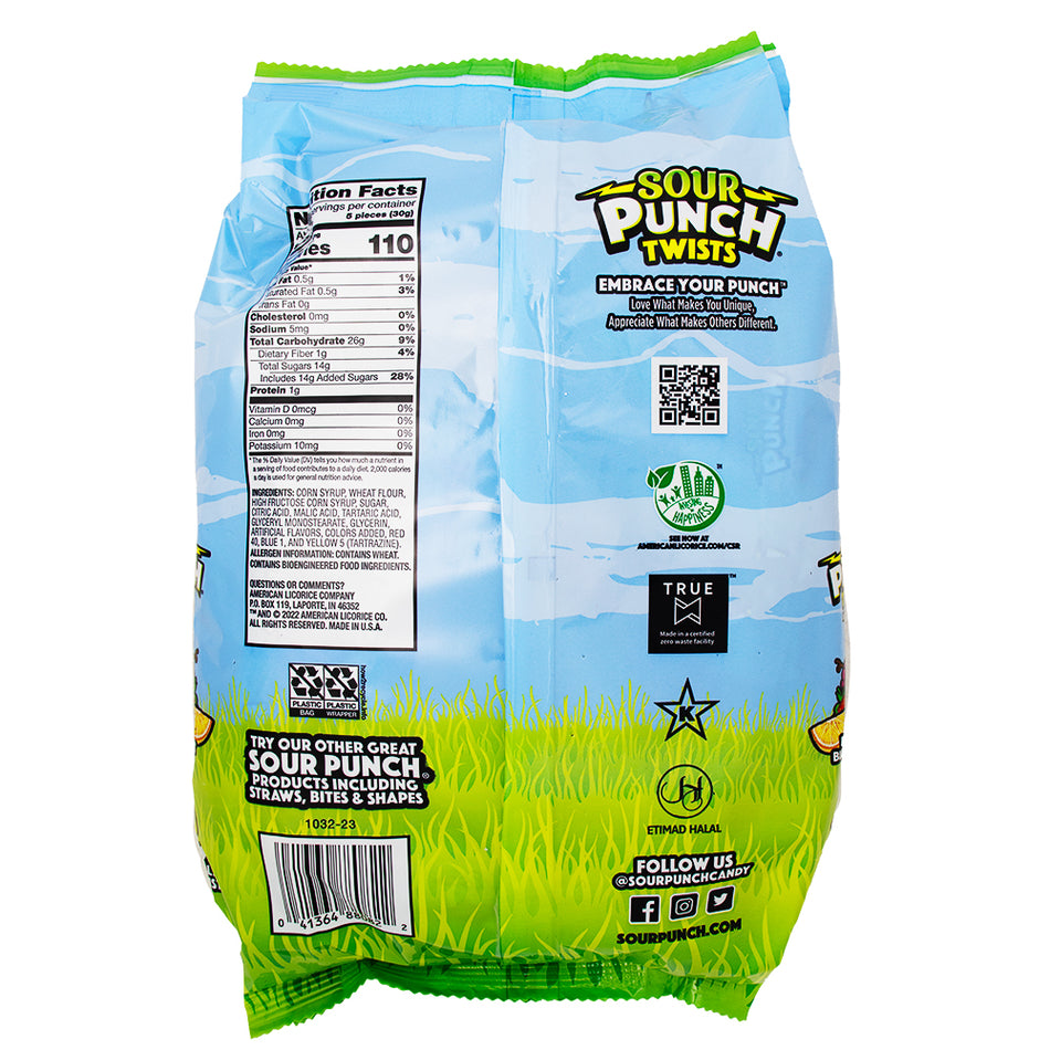 Sour Punch Easter Mix Twists 24.5oz - 1 Bag Nutrition Facts Ingredients